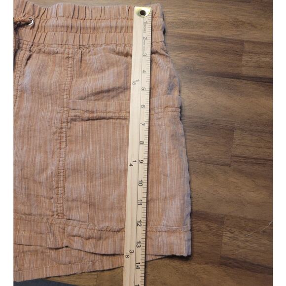 Athleta Cabo Linen 4” Shorts Size 12 Beige Lightweight Beachwear EUC - Picture 9 of 11